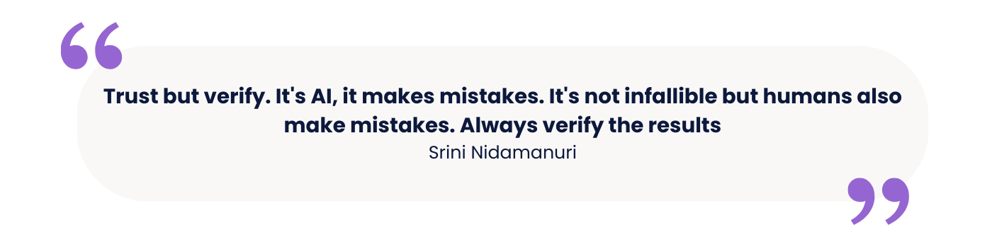 Srini quote AI in banking